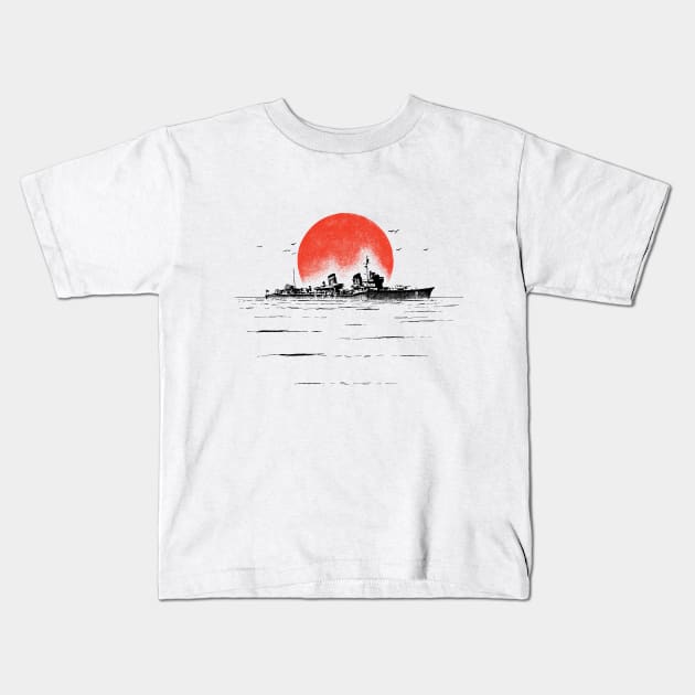 WW2 Japanese warships Kids T-Shirt by TrocaBoo